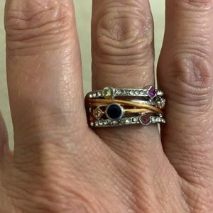 925 Sterling silver multicolor ring